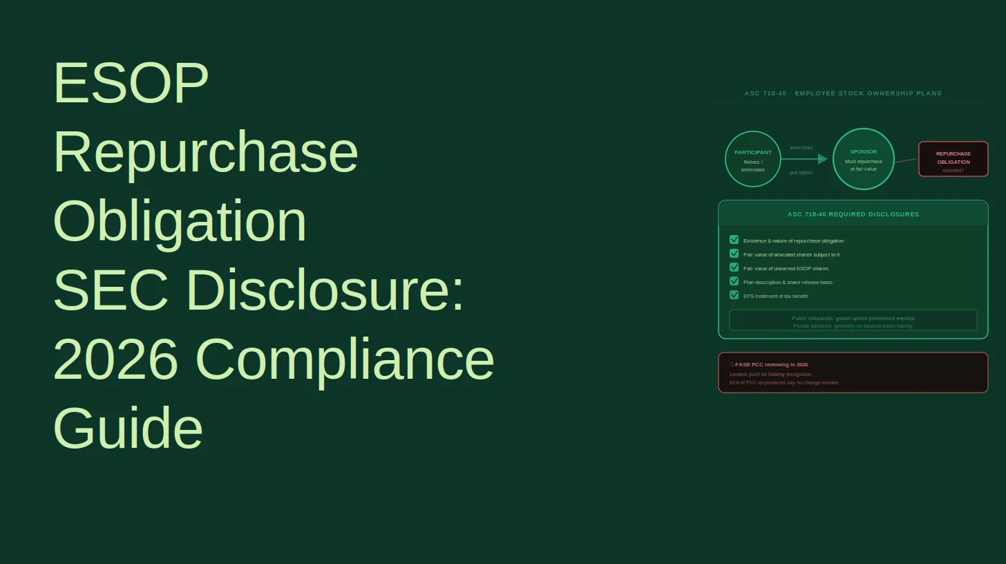 ESOP Repurchase Obligation SEC Disclosure: 2026 Compliance Guide