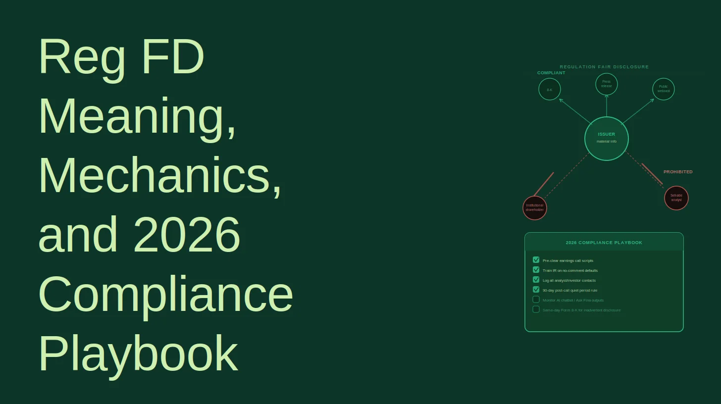 Regulation FD: Meaning, Mechanics, and 2026 Compliance Checklist