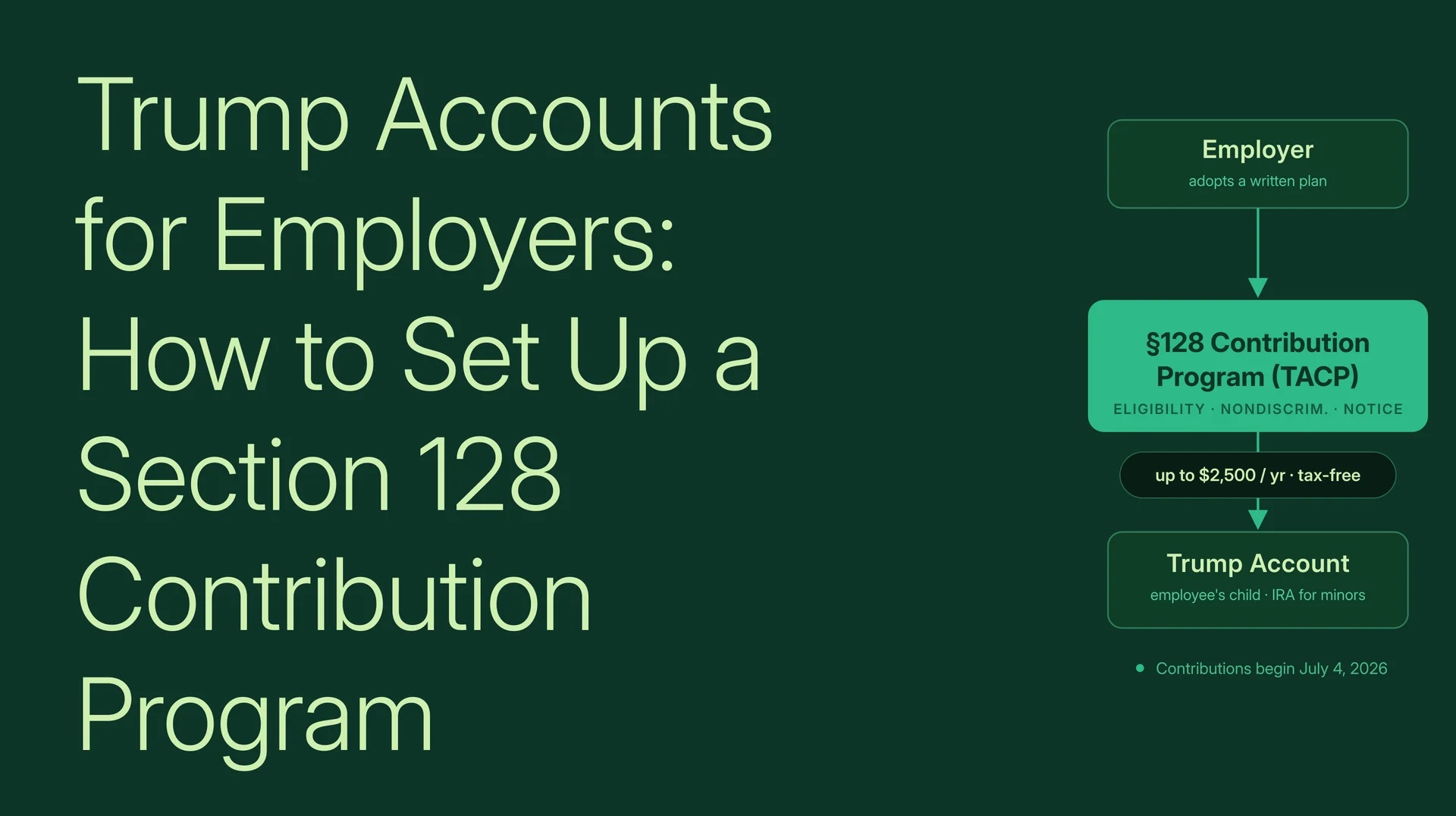 Trump Accounts for Employers: How to Set Up a Section 128 Contribution Program