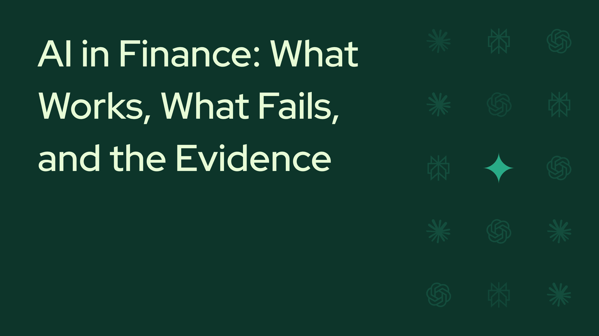 AI in Finance: What Works, What Fails, and the Evidence