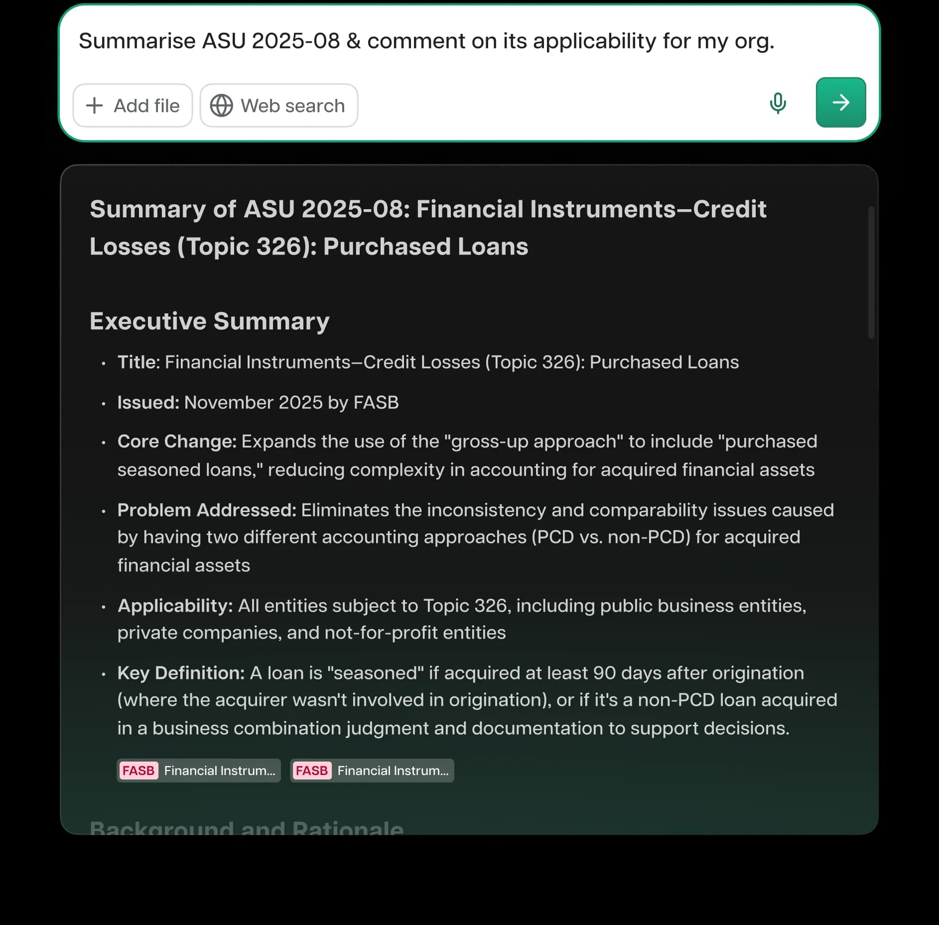 Get cited answers on 10M+ financial documents