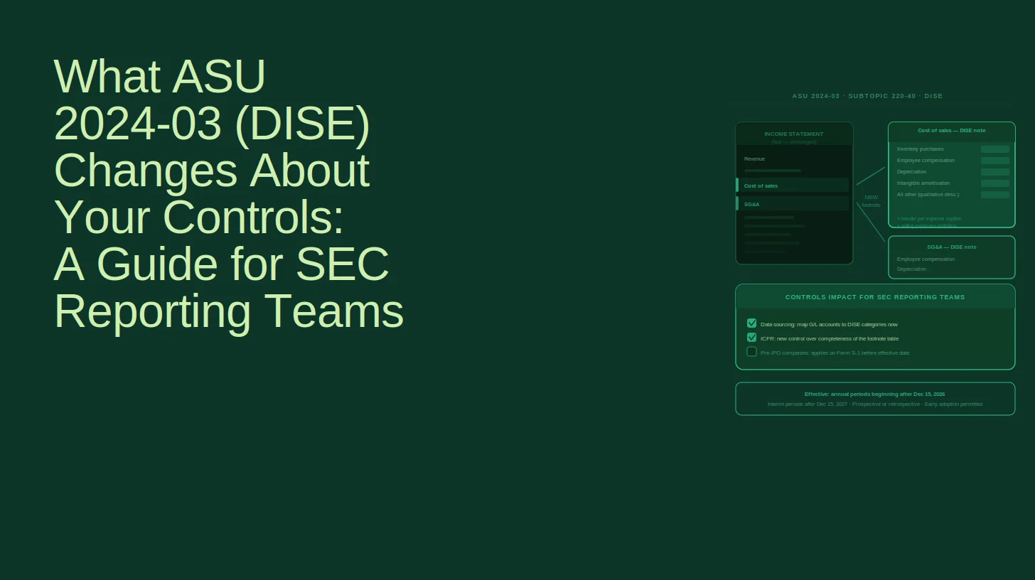 What ASU 2024-03 (DISE) Changes About Your Controls: A Guide for SEC Reporting Teams