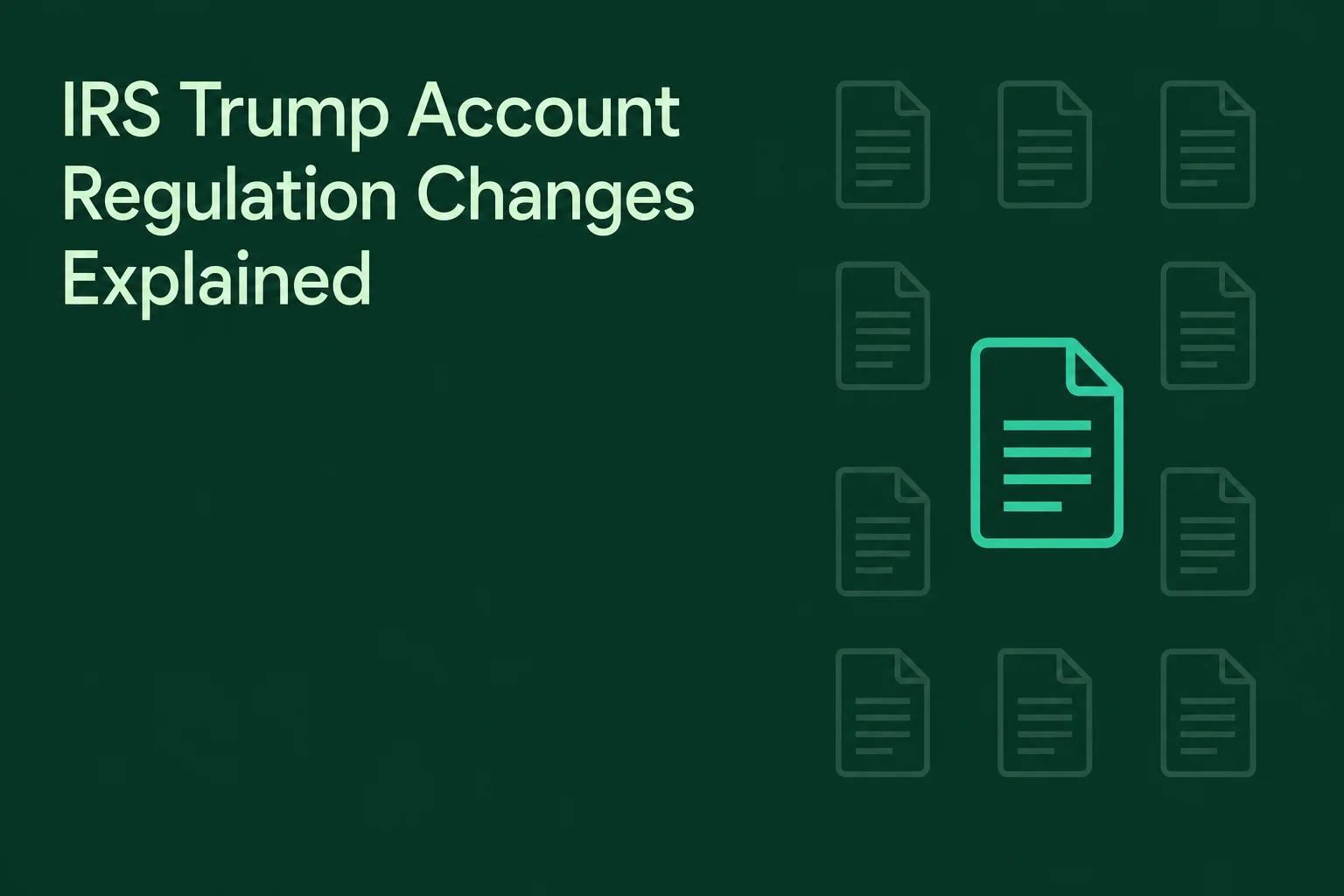 IRS Trump Account Regulation Changes Explained