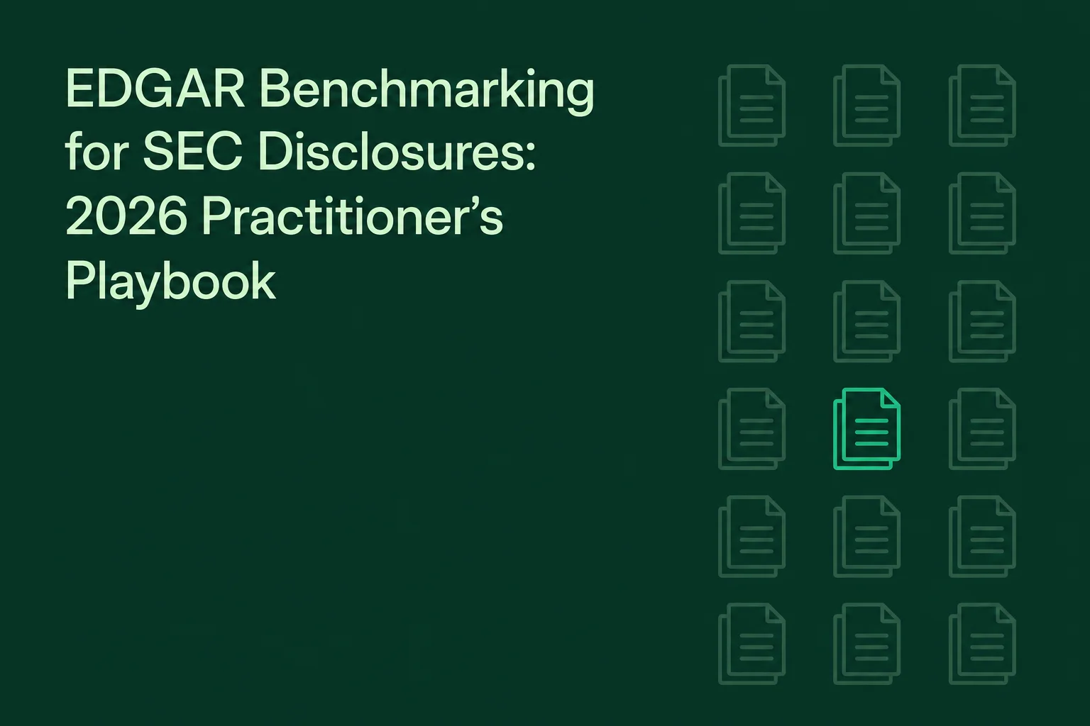 EDGAR Benchmarking for SEC Disclosures: 2026 Practitioner's Playbook