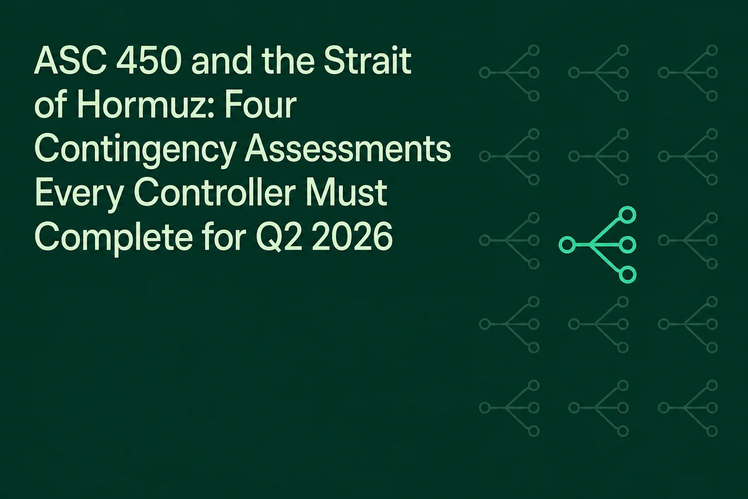 ASC 450 and the Strait of Hormuz: Four Contingency Assessments Every Controller Must Complete for Q2 2026
