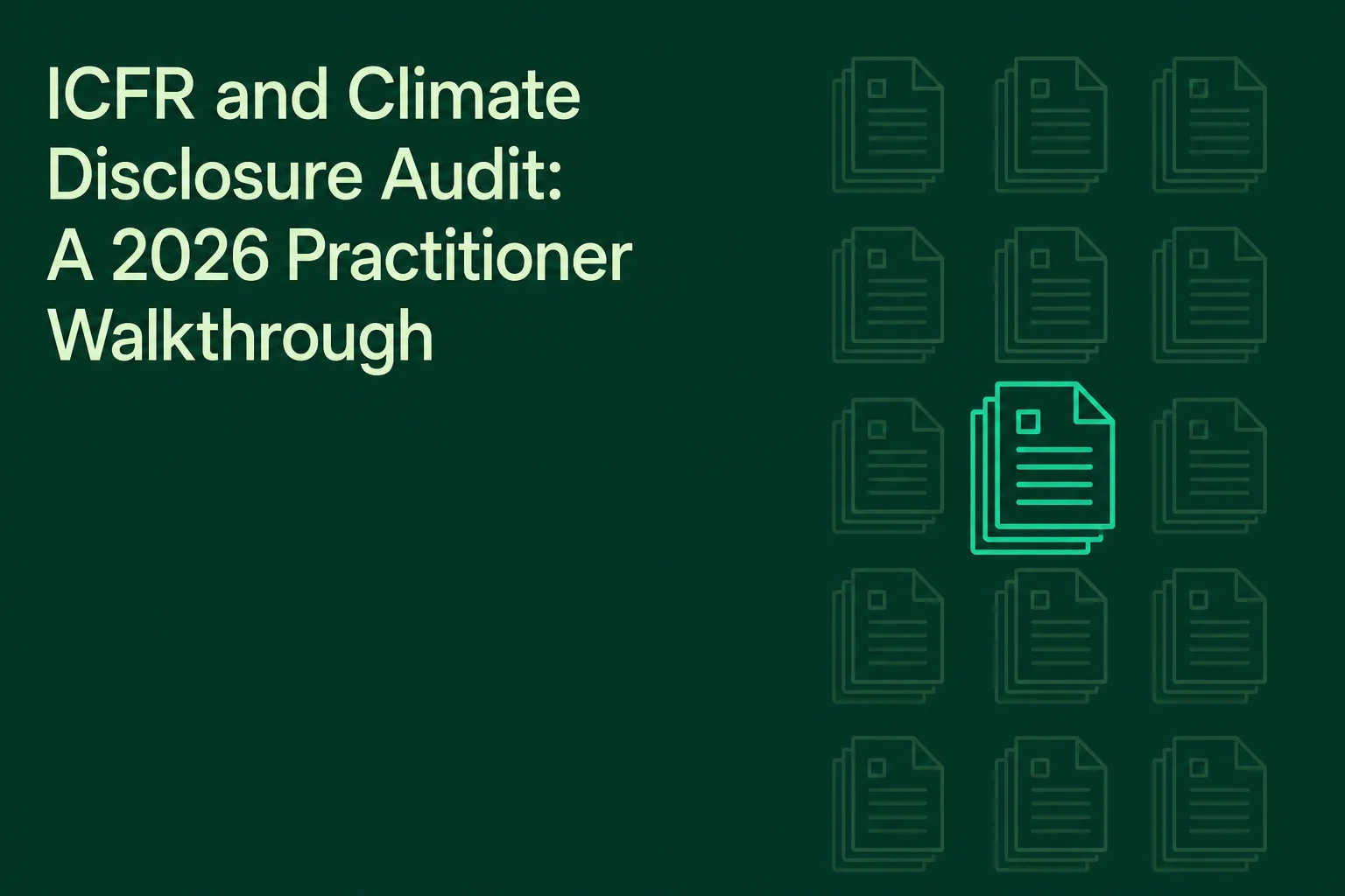 ICFR and Climate Disclosure Audit: A 2026 Practitioner Walkthrough