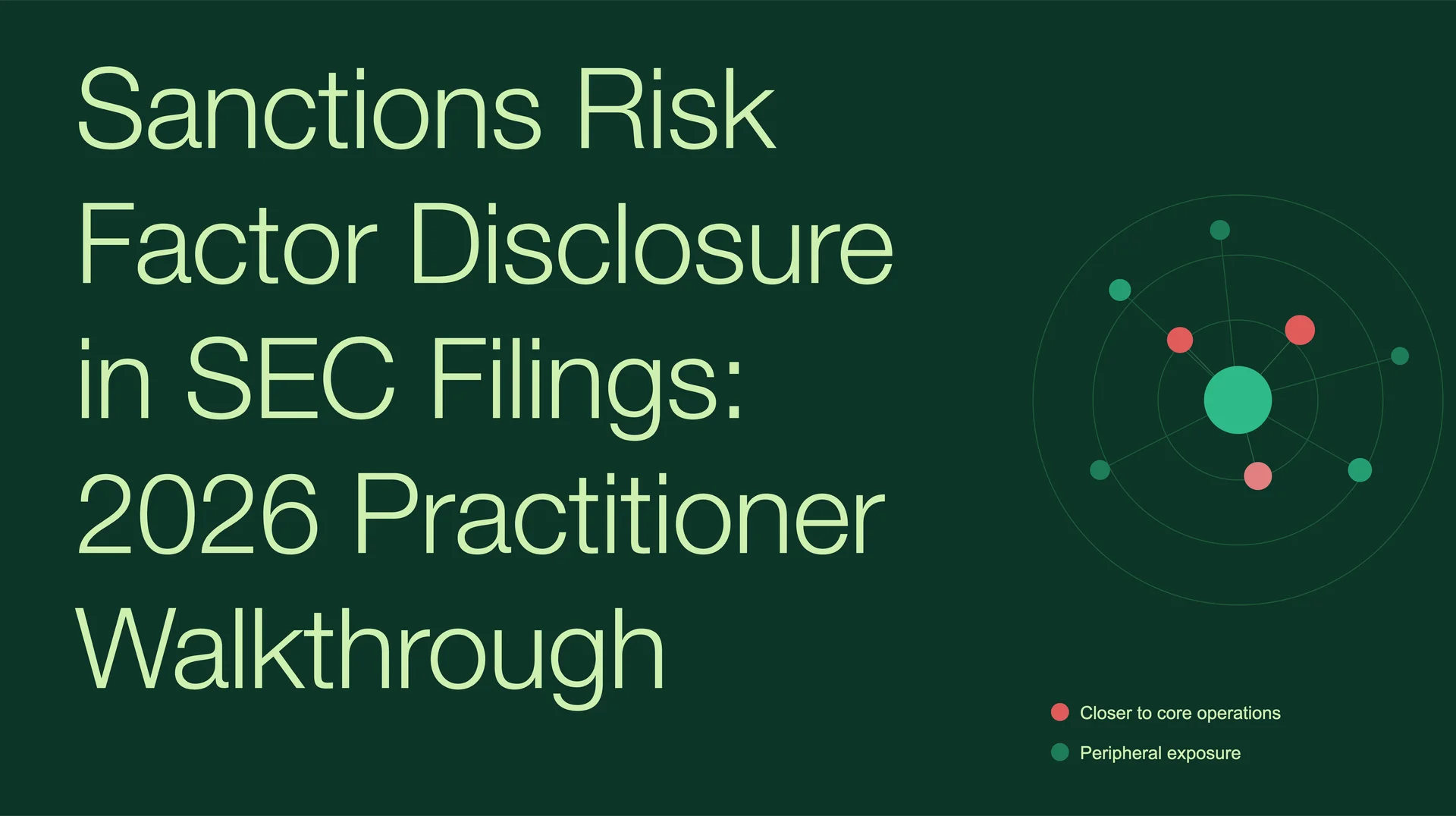 Sanctions Risk Factor Disclosure in SEC Filings: 2026 Practitioner Walkthrough