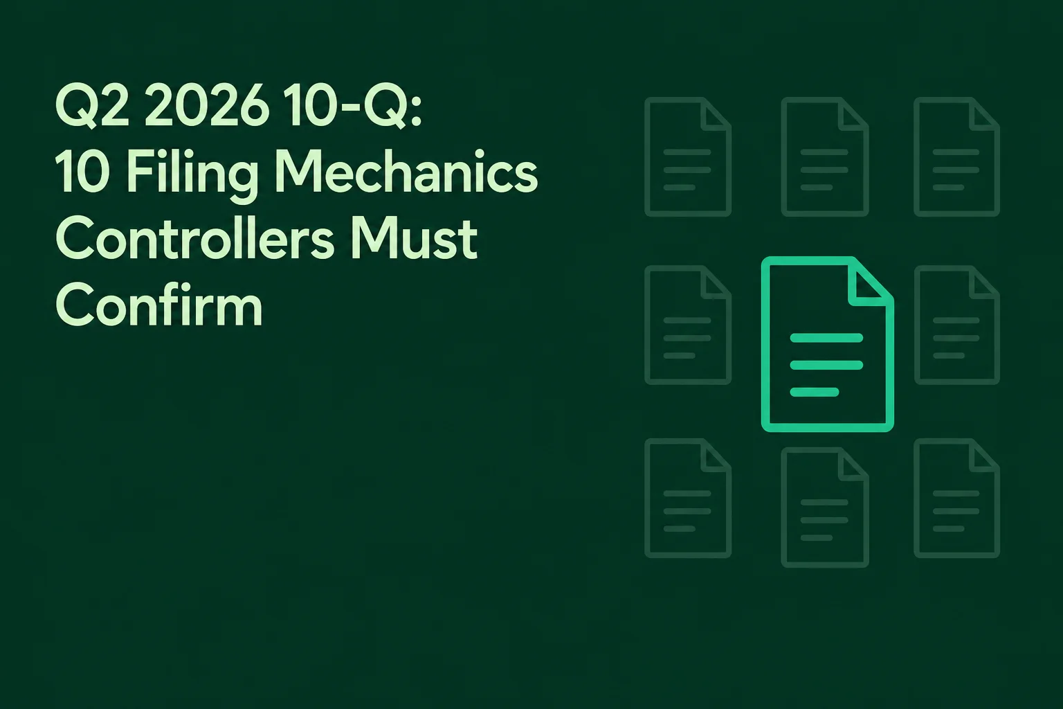 Q2 2026 10-Q: 10 Filing Mechanics Controllers Must Confirm
