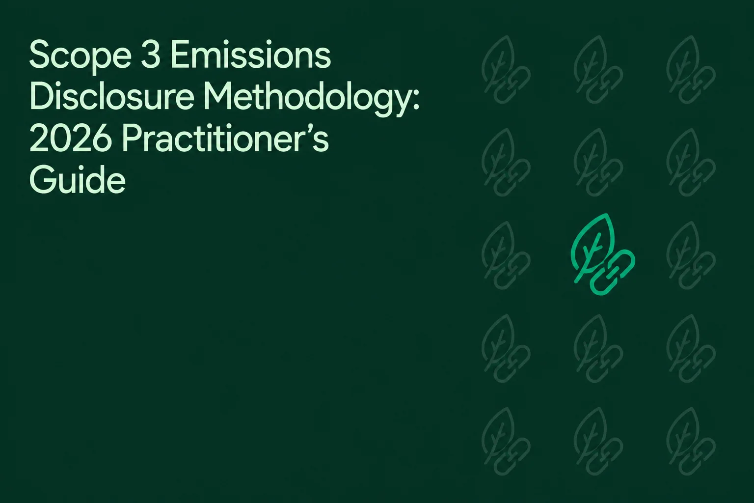Scope 3 Emissions Disclosure Methodology: 2026 Practitioner's Guide